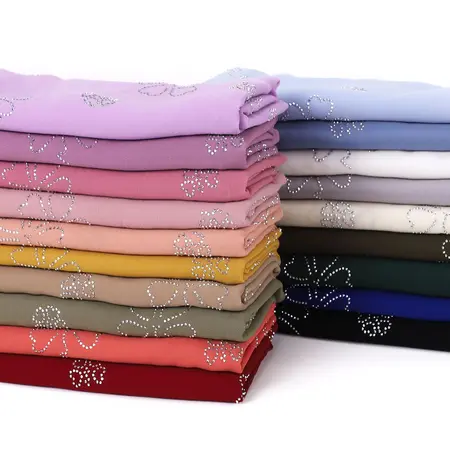 Chiffon Floral Scarf Shawl detail