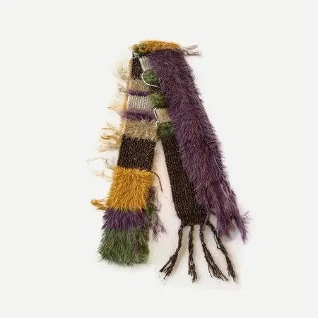 Colorblock Striped Knit Scarf Shawl – 250 × 10 cm detail
