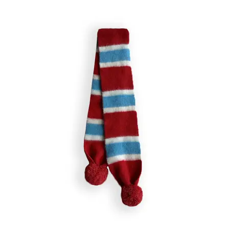 Women's Wool Blend Striped Knit Brushed Scarf Shawl – 145 × 15 cm detail