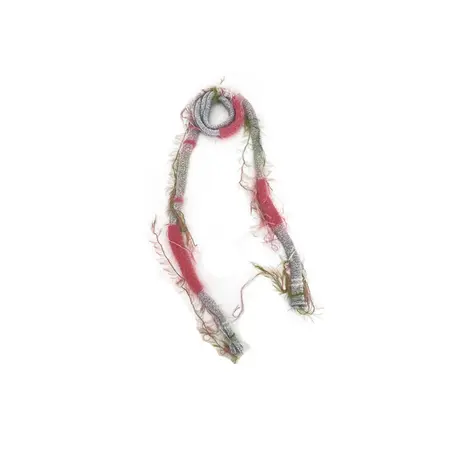 Silk Fringed Vintage Scarf Shawl – 200 × 2 cm detail