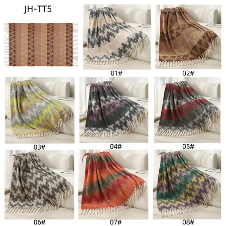 Jacquard Fringed Scarf Shawl – 165 × 125 cm + 12 cm fringe detail