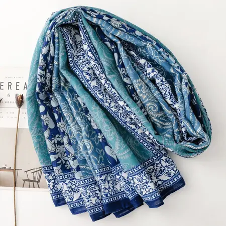 Silk Paisley Printed Scarf Shawl – 180 × 90 cm detail