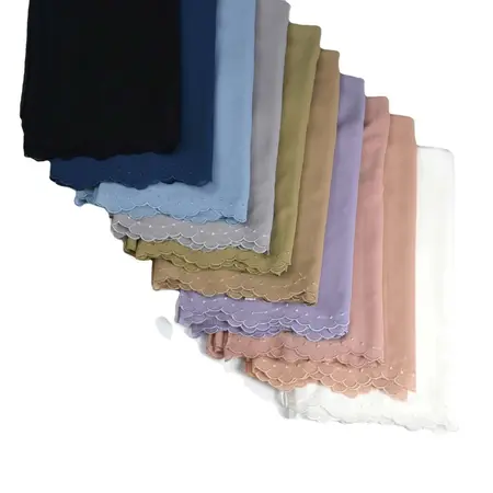 Chiffon Embroidered Hijab detail