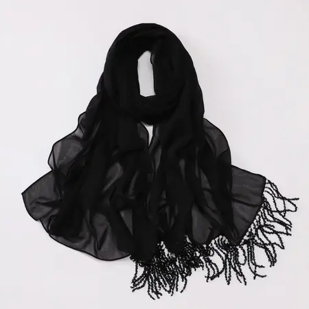 Chiffon Fringed Hijab detail