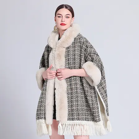 Fringed Hooded Poncho