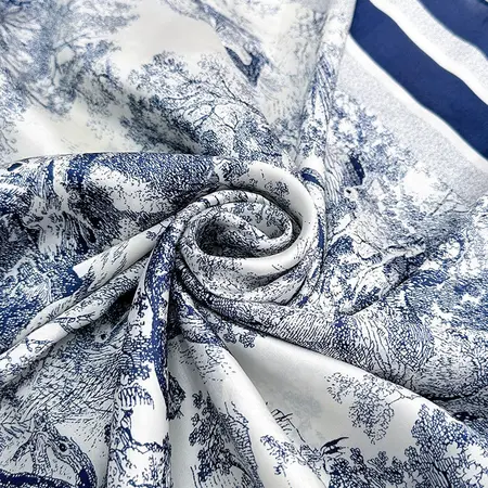 Silk Floral Printed Vintage Lightweight Scarf Shawl detail