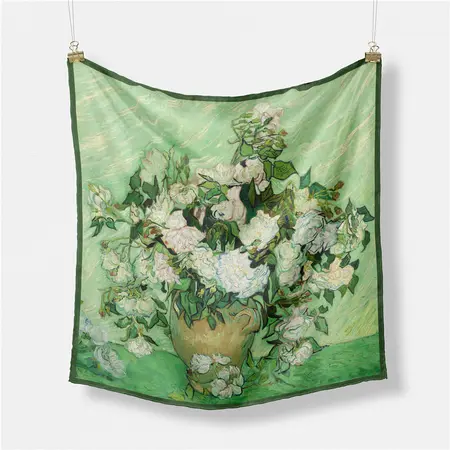 Silk Scarf Shawl – 53 × 53 cm