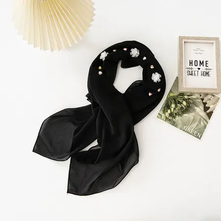 Chiffon Floral Headscarf – 80 × 180cm detail