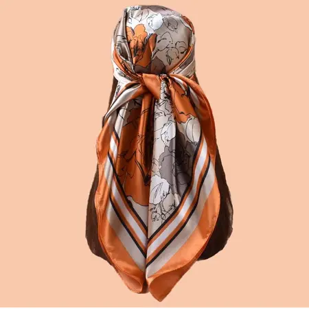 Floral Scarf Shawl – 90 × 90 cm