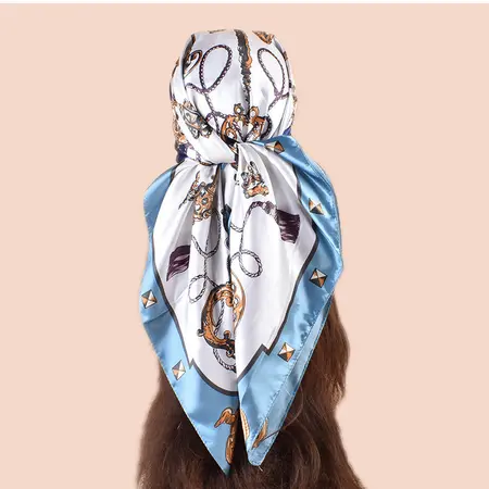 Silk Scarf Shawl – 90 × 90 cm detail