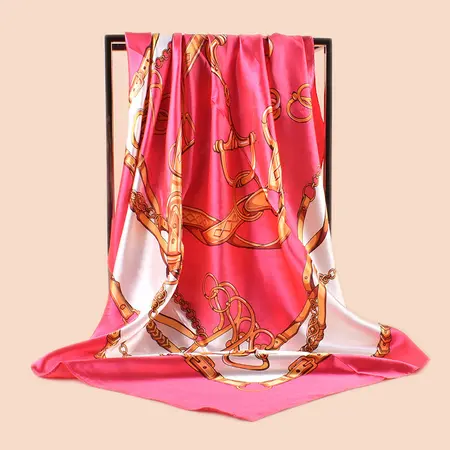 Silk Scarf Shawl – 90 × 90 cm detail