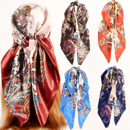 Women's Floral Scarf Shawl – 90 × 90 cm
