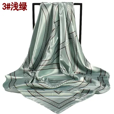 Women's Silk Striped Scarf Shawl – 90 × 90 cm detail