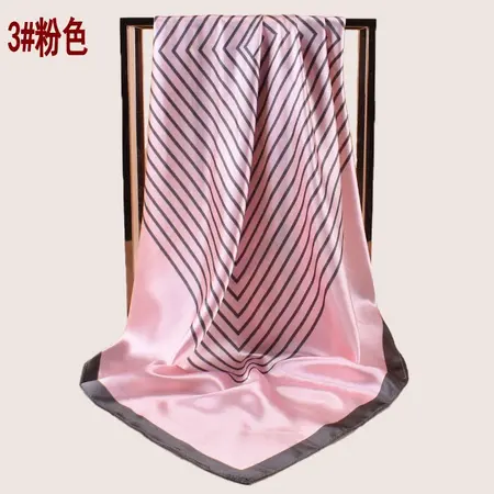 Women's Silk Striped Scarf Shawl – 90 × 90 cm detail