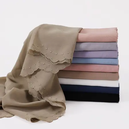 Chiffon Embroidered Hijab detail