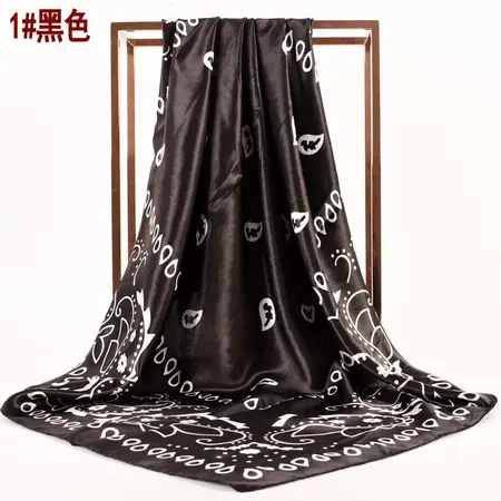 Silk Floral Paisley Scarf Shawl – 90 × 90 cm detail