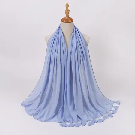 Chiffon Fringed Hijab – 70 × 170 cm detail