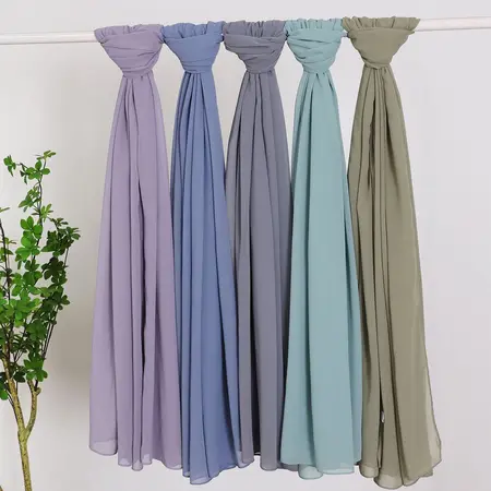 Chiffon Solid Color Hijab detail