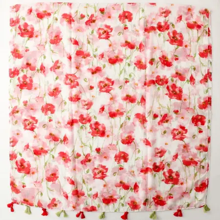 Floral Fringed Scarf Shawl – 180 × 88 cm detail