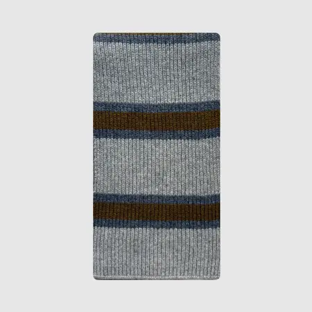 Women's 100% Wool Striped Knit Scarf Shawl – 160 × 20 cm detail