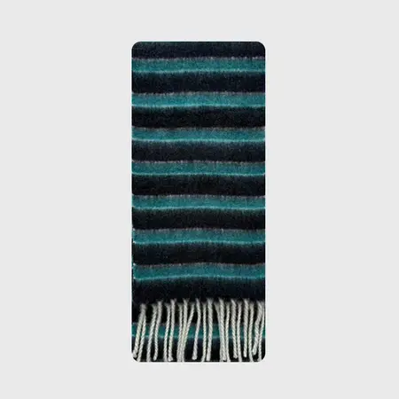 Women's 35% Wool Blend Striped Scarf Shawl – 210 × 21 cm detail