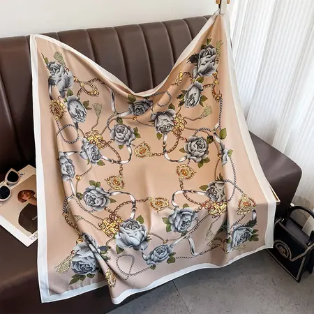 Twill Silk Scarf Shawl – 90 × 90 cm detail