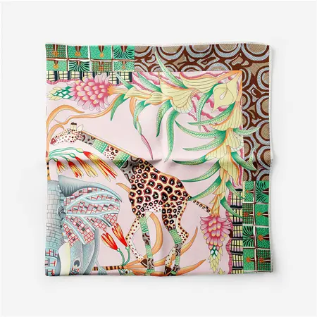 Silk Scarf Shawl – 90 × 90 cm detail