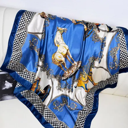 Silk Floral Printed Scarf Shawl – 90 × 90 cm detail
