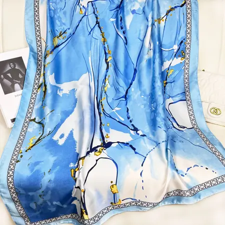 Silk Gradient Printed Scarf Shawl detail