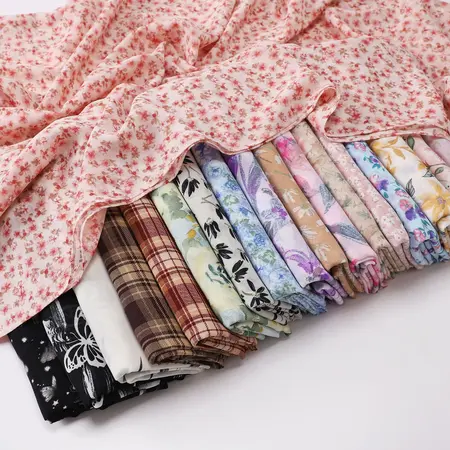 Chiffon Floral Printed Hijab detail