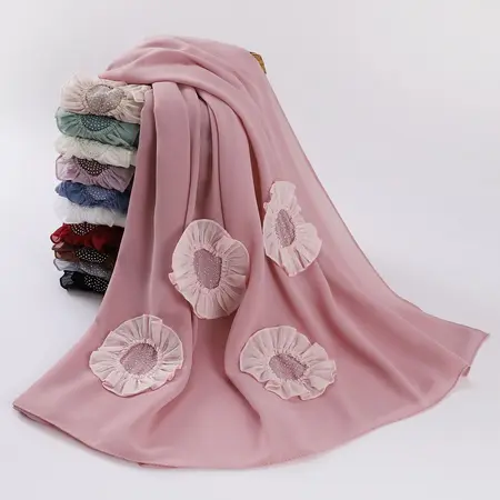 Chiffon Pleated Headscarf detail