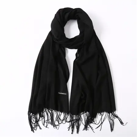 Women's Faux Cashmere Solid Color Lightweight Scarf Shawl – 200 × 70 cm detail