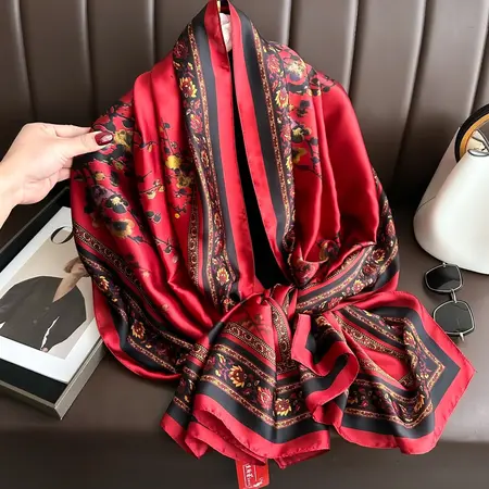 Silk Scarf Shawl – 90 × 180cm detail