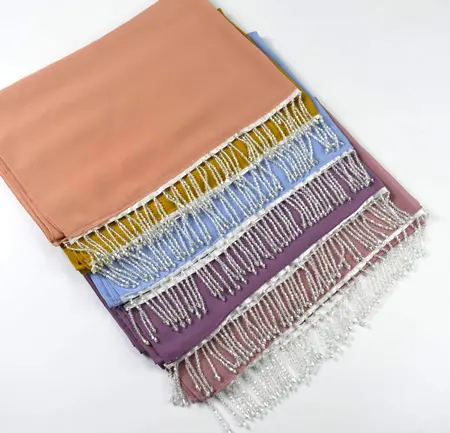 Chiffon Fringed Scarf Shawl – 70 × 170 cm