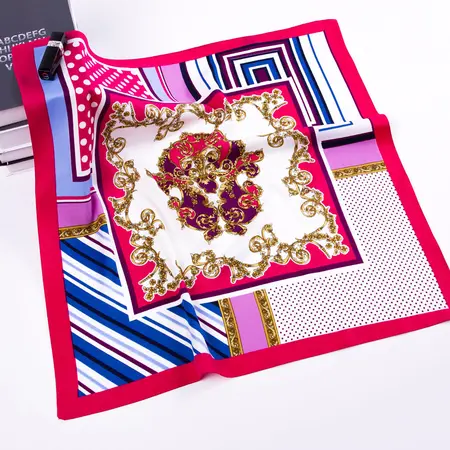 Geometric Polka Dot Scarf – 60 × 60 cm detail