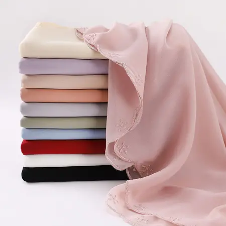 Chiffon Embroidered Hijab detail