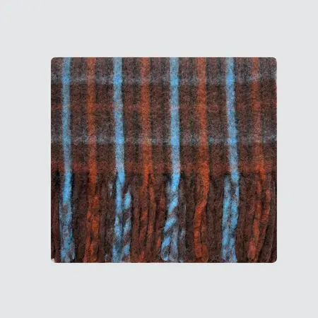 Women's Wool Blend Plaid Fringed Scarf Shawl – 220 × 40 cm detail