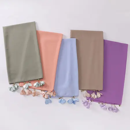 Chiffon Floral Headscarf detail