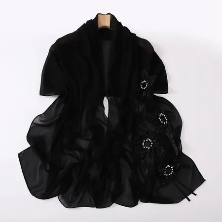 Chiffon Floral Hijab detail