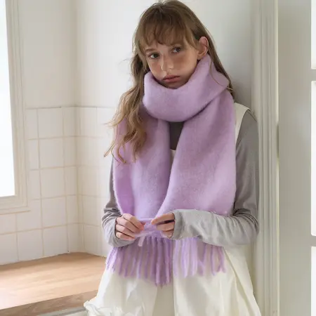 Women's 22% Alpaca Blend Floral Scarf Shawl – 200 × 27 cm detail