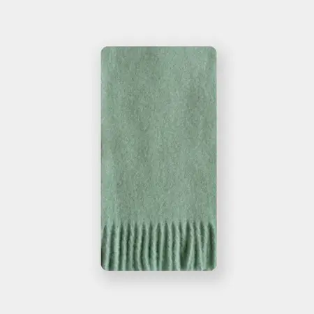 Women's 57% Wool Blend Solid Color Fringed Scarf Shawl – 220 × 26 cm detail