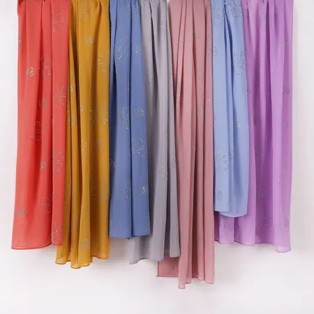 Chiffon Floral Scarf Shawl detail