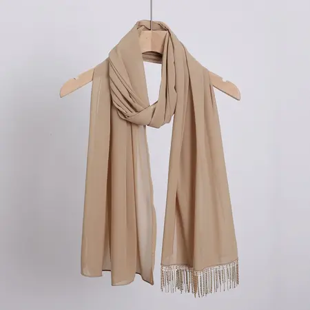 Chiffon Fringed Hijab detail