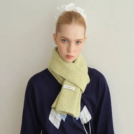Women's Wool Blend Solid Color Knit Scarf Shawl – 160 × 20 cm detail