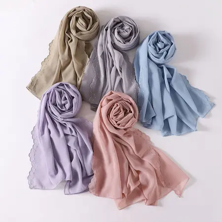 Chiffon Embroidered Hijab detail