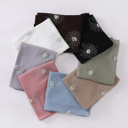 Chiffon Floral Hijab detail