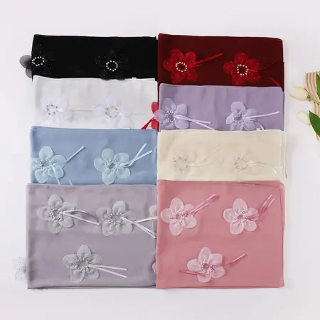 Chiffon Floral Hijab detail
