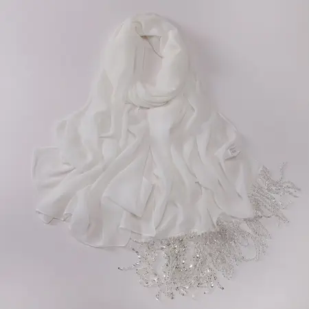 Chiffon Fringed Hijab detail