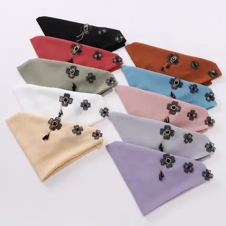 Chiffon Floral Hijab – 80 × 180cm detail