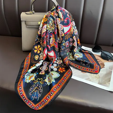 Silk Headscarf – 70 × 70 cm detail